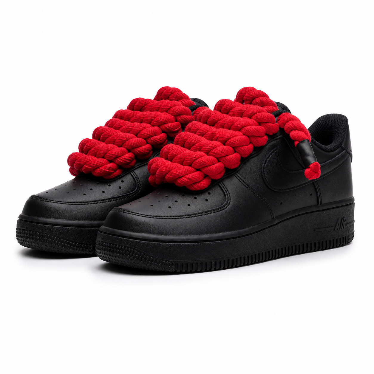 NIKE AIR FORCE 1 BLACK “ROPE LACES RED”