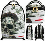 Alviero Rodriguez Money Skull White Backpack