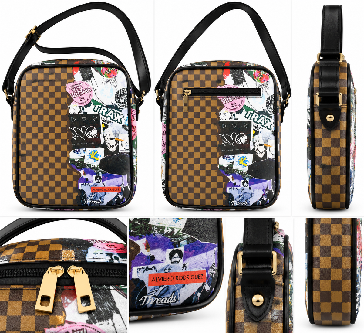 Alviero Rodriguez Urban Chaos Patchwork Crossbody Bag