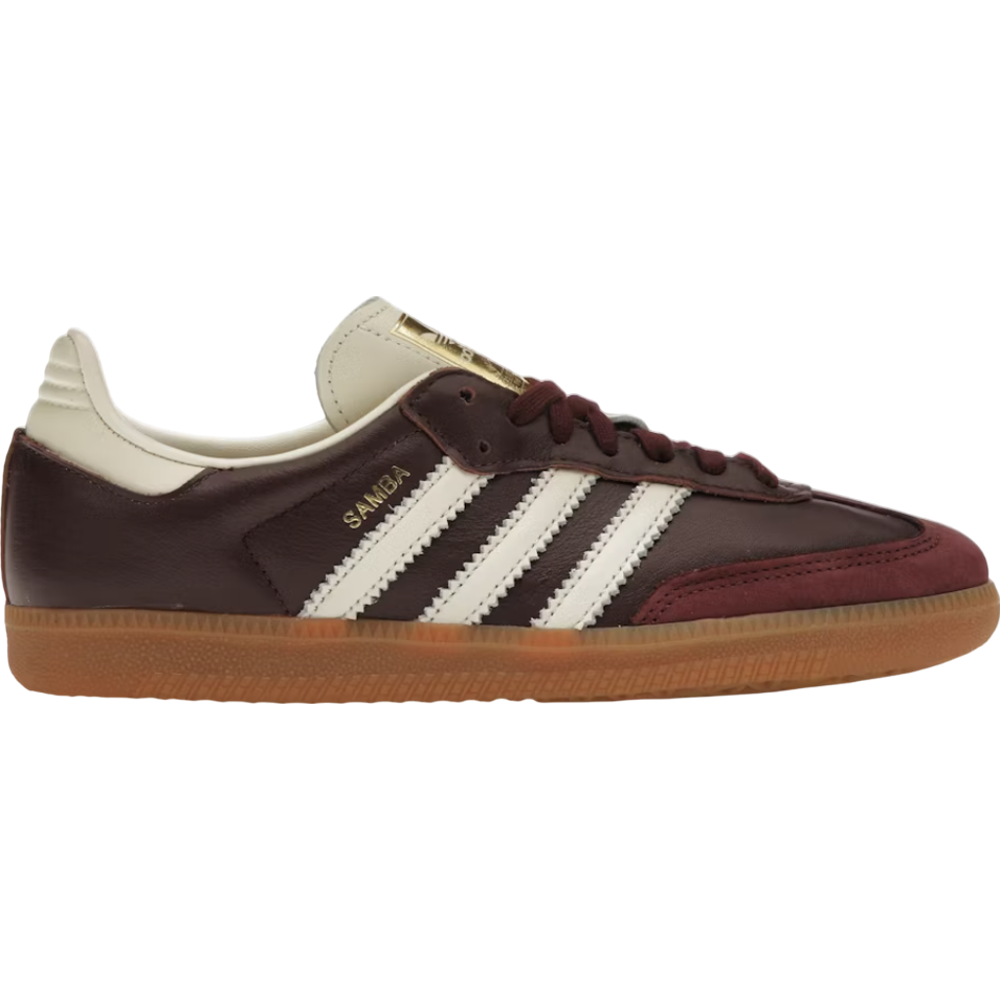 Adidas Samba OG Maroon Gold Metallic (Women's)