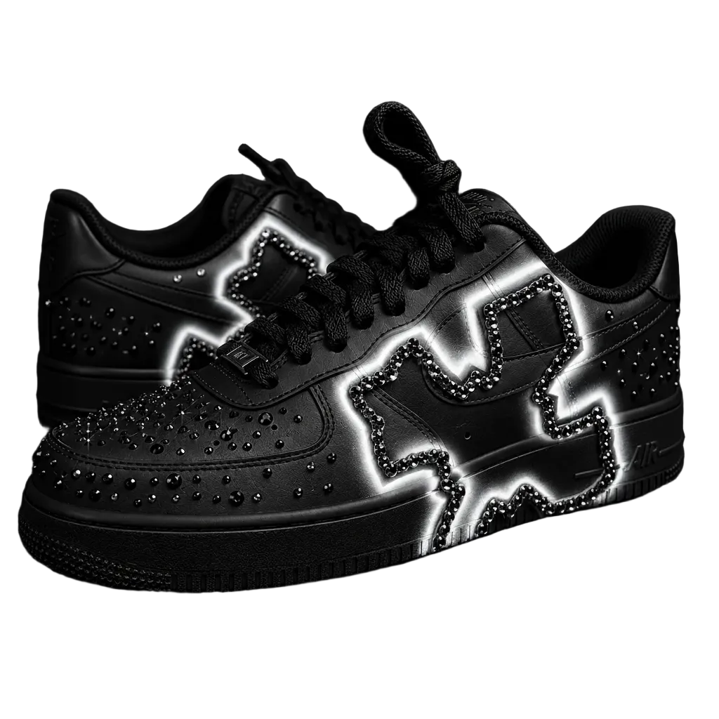 NIKE AIR FORCE 1 BLACK "CHROME VANGELO"