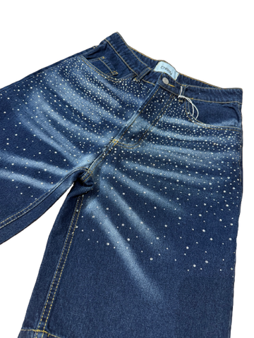 Galaxy Spark Shorts – Denim Strass