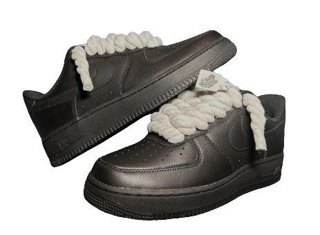 NIKE AIR FORCE 1 “ROPE LACES DOUBLE BLACK/WHITE”