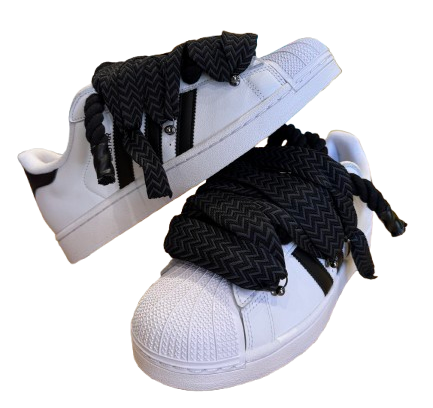 Adidas SuperStar White Black "Lanvin Black Rope Laces"
