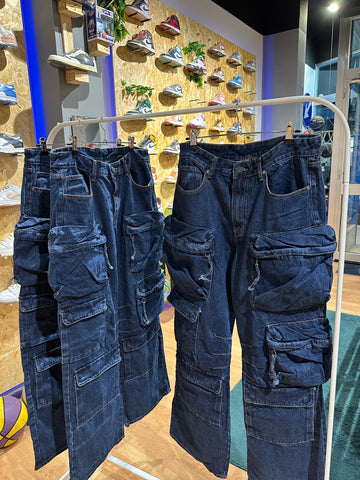 JEANS CARGO MULTIPOCKET BLU