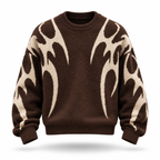 FLAME KNIT SWEATER BROWN