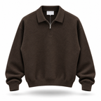ESSENTIAL HALF ZIP SWEATSHIRT BROWN