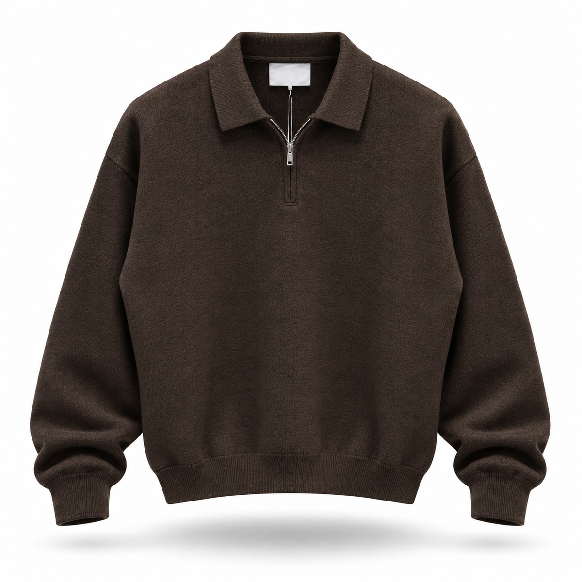ESSENTIAL HALF ZIP SWEATSHIRT BROWN