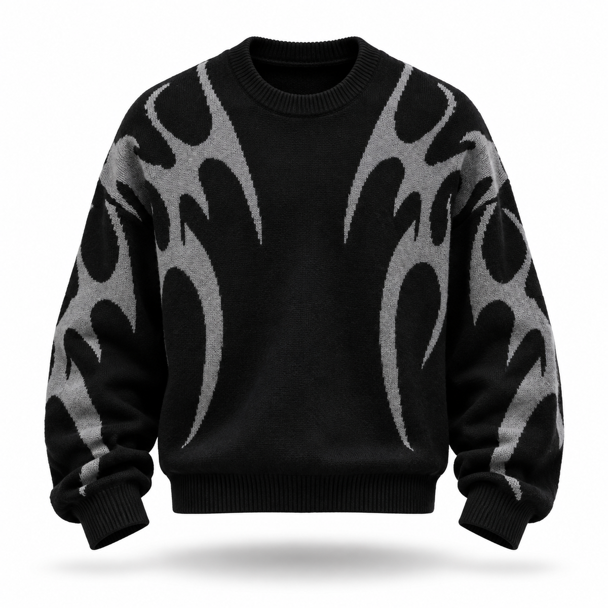 FLAME KNIT SWEATER BLACK