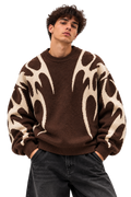 FLAME KNIT SWEATER BROWN