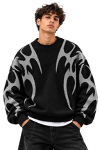 FLAME KNIT SWEATER BLACK