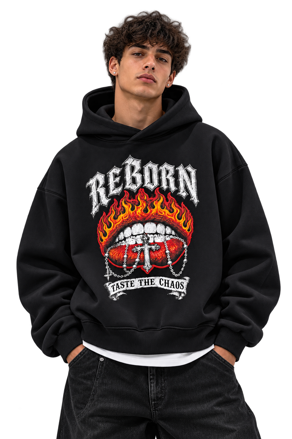 REBORN TASTE THE CHAOS HOODIE BLACK
