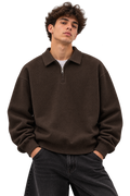 ESSENTIAL HALF ZIP SWEATSHIRT BROWN