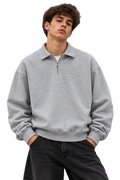 ESSENTIAL HALF ZIP SWEATSHIRT GREY