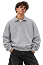 ESSENTIAL HALF ZIP SWEATSHIRT GREY