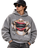 Grey Rhinestone Lips Sweatshirt
