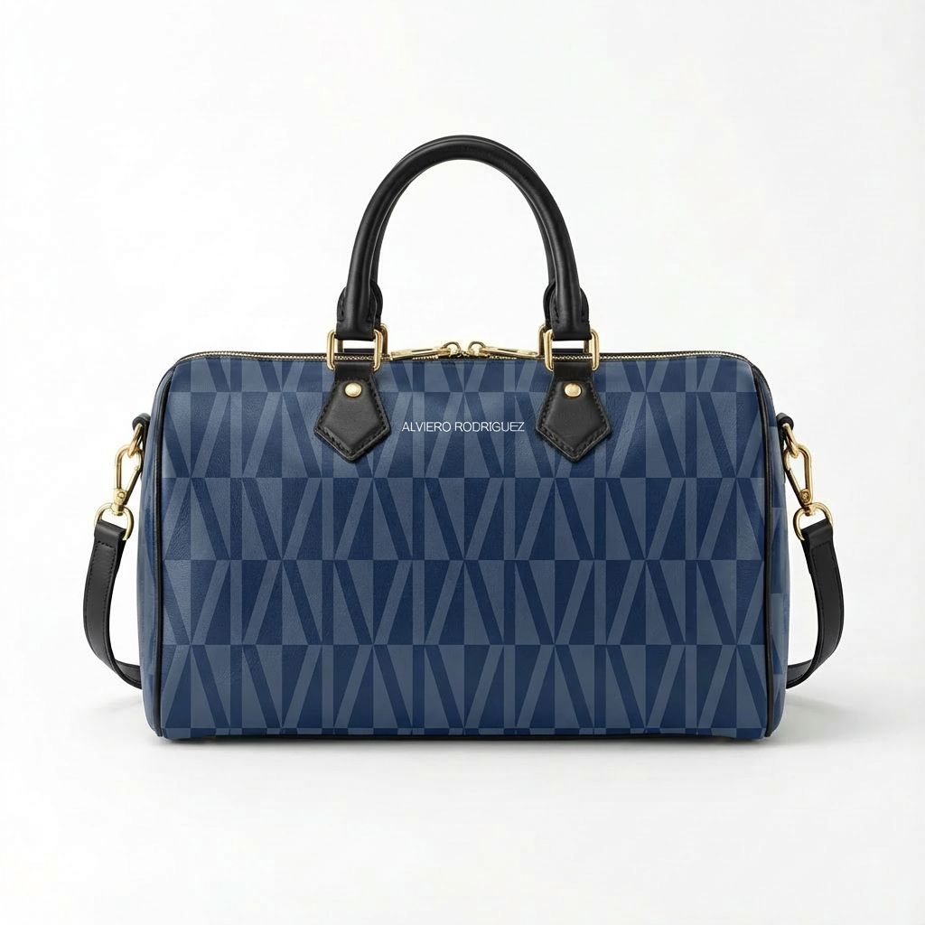 BAULETTO MAXI AR NEW PATTERN NERO E BLU