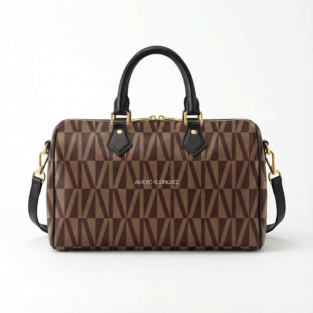 BAULETTO MAXI AR NEW PATTERN MARRONE CHIARO E MARRONE SCURO