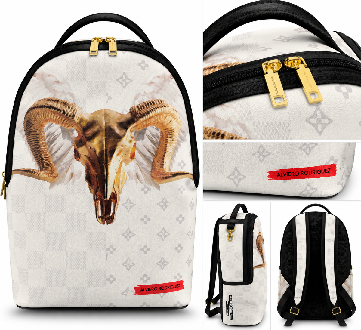 Alviero Rodriguez Angel Ram White Backpack