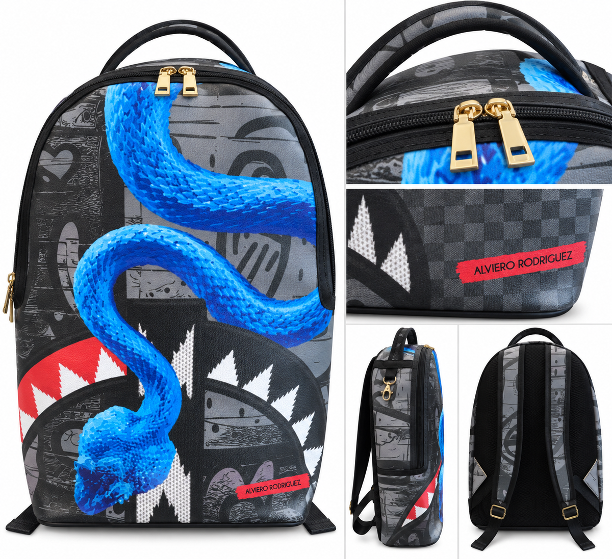Alviero Rodriguez Blue Venom Graffiti Backpack