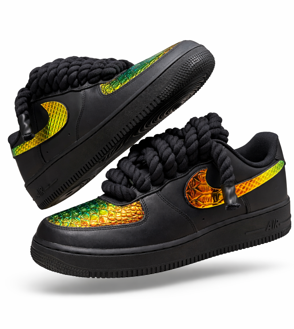 Nike Air Force 1 Custom Black “Orange Cocco"