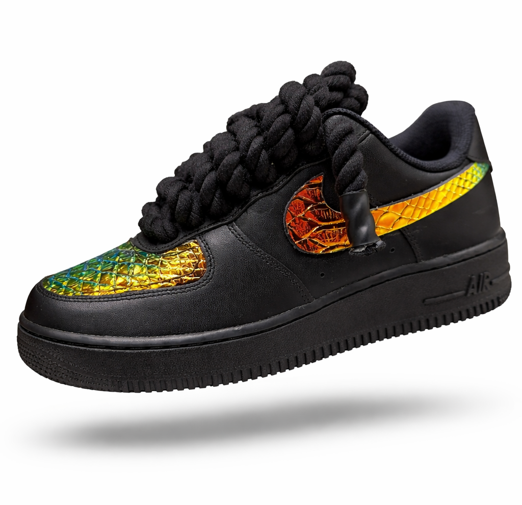 Nike Air Force 1 Custom Black “Orange Cocco"