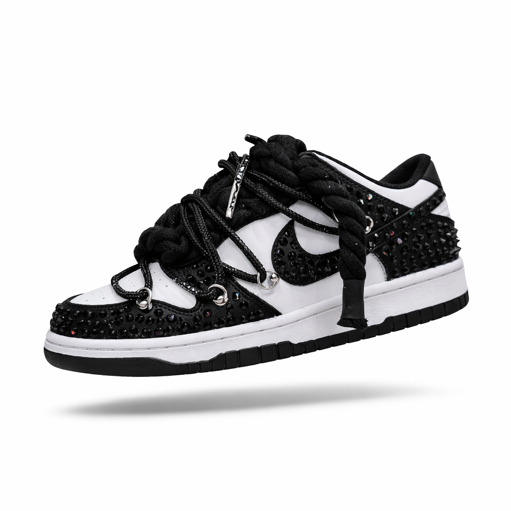Dunk Low Panda Custom “Full Black Strass"