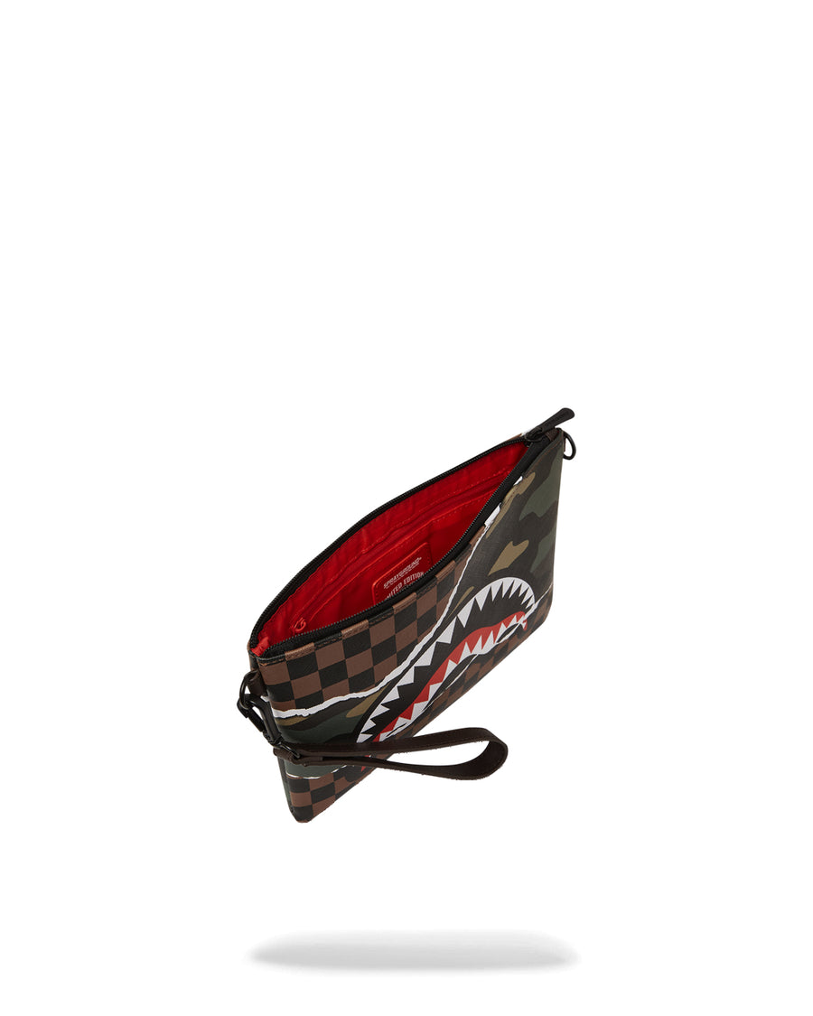 SPRAYGROUND POCHETTE TEAR IT UP CAMO 910B6041NSZ MARRONE