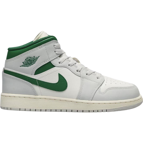 Jordan Air Jordan 1 Mid White Pure Platinum Pine Green (GS)