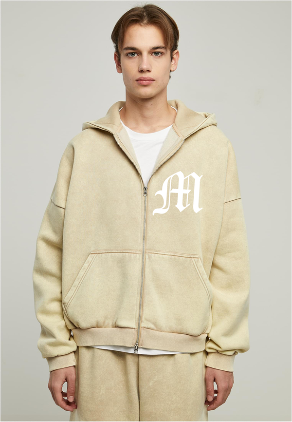 ZIP HOODIE "LETTER" BEIGE